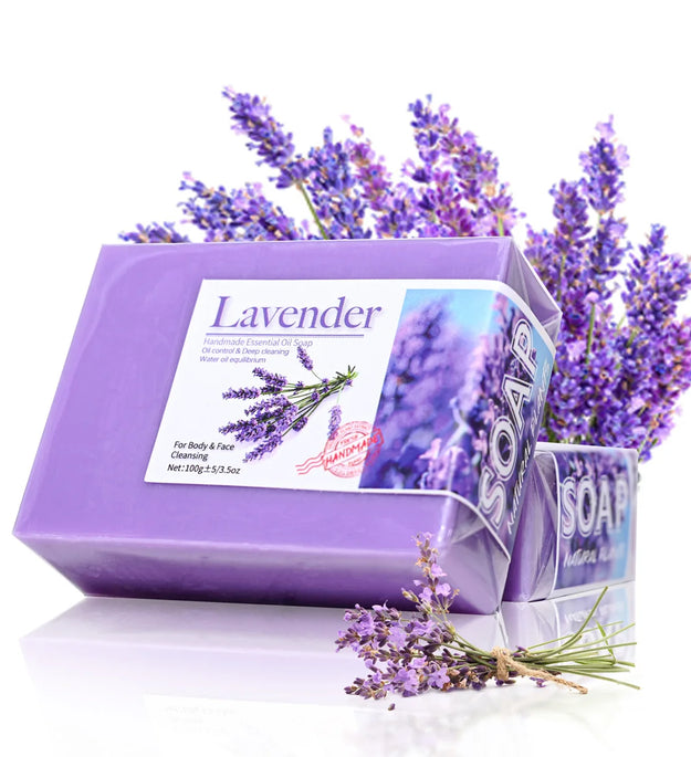Natural Organic Lavender Essential Oil Soap Handmade Soap for Cleansing, Refreshing, Oil Control, Bath Soap