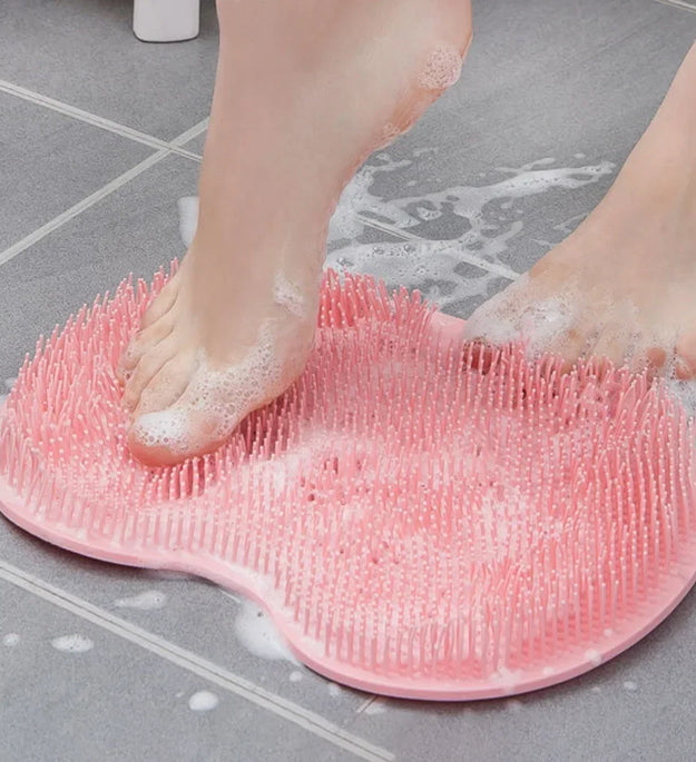 Foot & Back Scrubber Body Shower Brush Reusable Silicone Brush Foot Wash Mat Multifunction Sucker Wall Mat Foot Bathing Tool