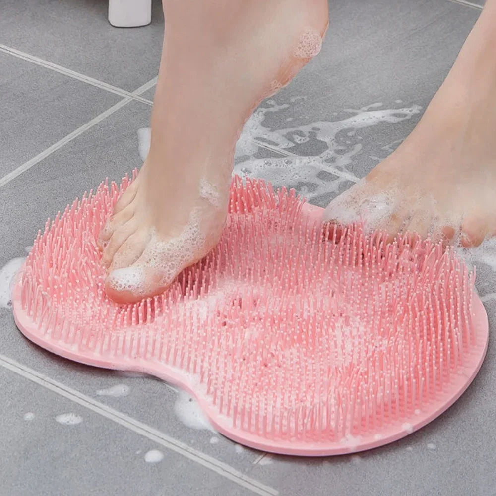 New Exfoliating Shower Massage Scraper Bathroom Non-slip Bath Mat Back Massage Brush Silicone Foot Wash Cleaning Bathing Tool