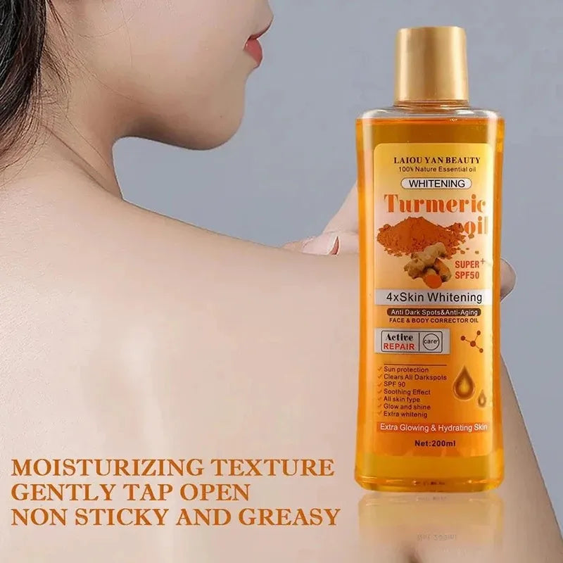 1/2PCS 200ml Turmeric Essential Oil Ginger Deep Hydration Moisturizer Nourishing Smoothing Face Serum Oil Moisturizer Skin Care - BlissFully