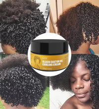 GZE Black Castor Oil Curl Defining Cream Non-stick Hydrates & eliminates frizz, Hair-Smoothing Anti-Frizz Cream to Define - BlissFully
