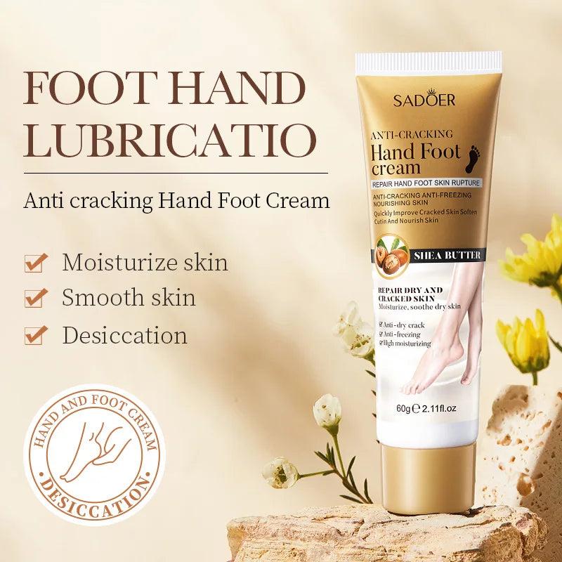 SADOER Shea Butter Foot Cream Moisturizing Anti Wrinkles Anti-Drying Heel Repair Removal Dead Skin Hands and Feet Skin Care