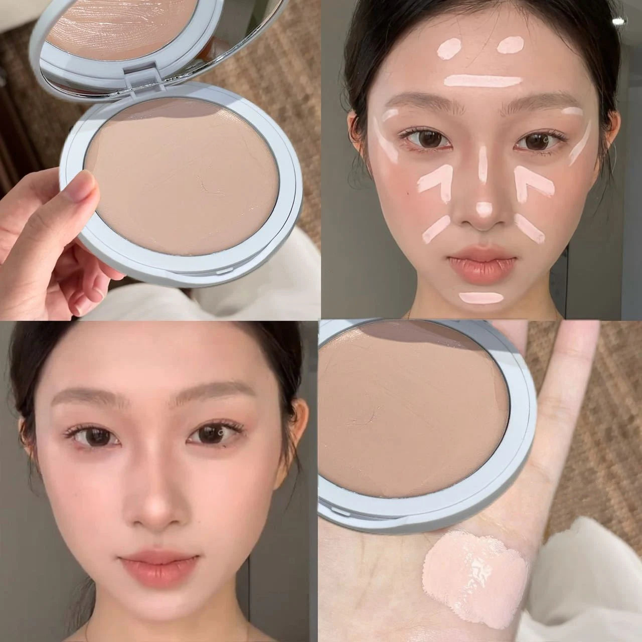 Soft Focus Cream Highlighter Palette Silky Texture Moisturizing Concealer Long-lasting Makeup Brightening Modifying Dullness
