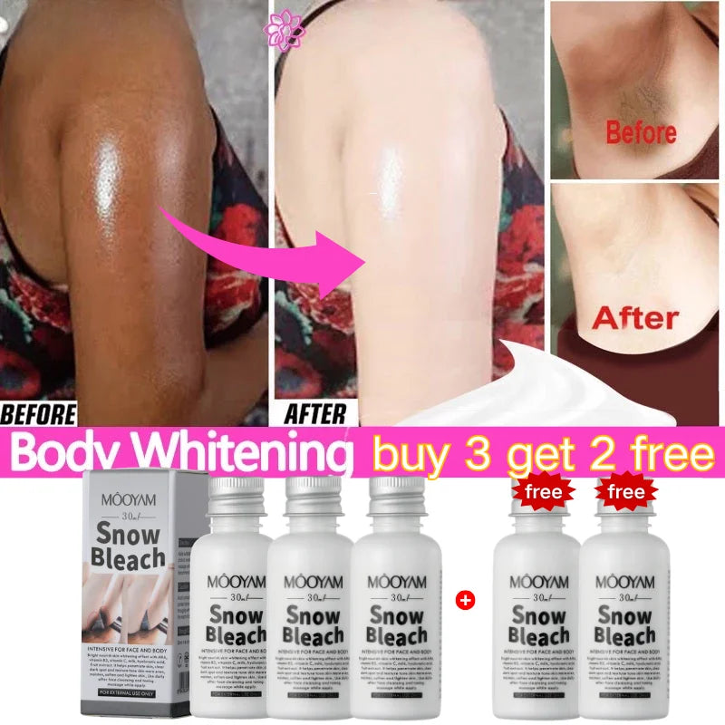 Remove Melanin Body Whitening Snow Bleach Cream Brighten Underarm Elbow Knees Joint Lighten Intimate Part Thigh Inner Dark Spot