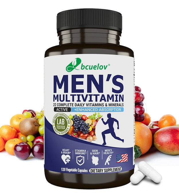 Bcuelov Daily Complete Vitamins & Minerals - Men's Health, Skin & Hair, Stamina Immune System