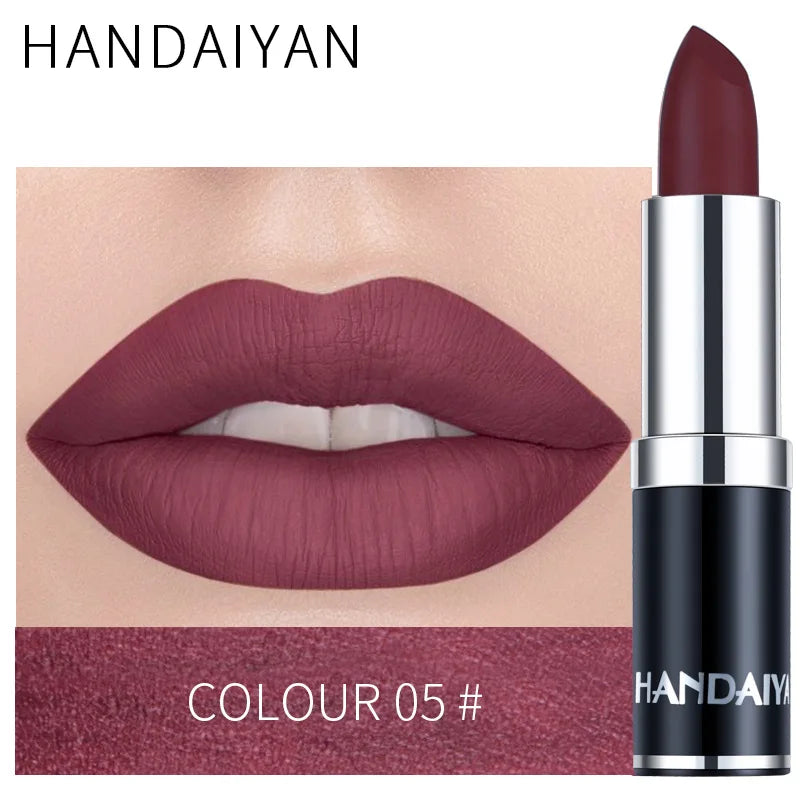 HANDAIYAN 12-color matte velvet lipstick long-lasting waterproof non-stick cup does not fall color lipstick lipstick