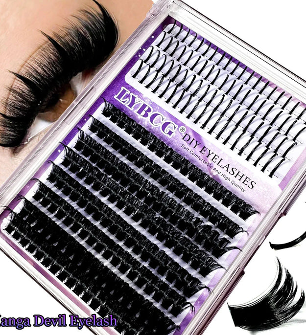 Lash Clusters 100D Lash Spikes Eyelash Clusters Volume Individual Lashes DIY Spiky Lash Extension Mega Cluster Eyelash Extension