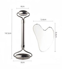Stainless Steel Gua Sha Scraping Massage Roller - Facial & Body Beauty Tool for Skin Care, Lymphatic Drainage, Anti-Aging - BlissFully