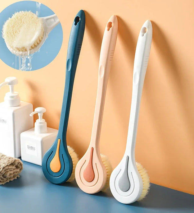 Long Handle Bath Brush Soft Hair Back Bath Brush Bathroom Body Bath Brush Mud Back Scrubber Shower Massage Exfoliation Brush