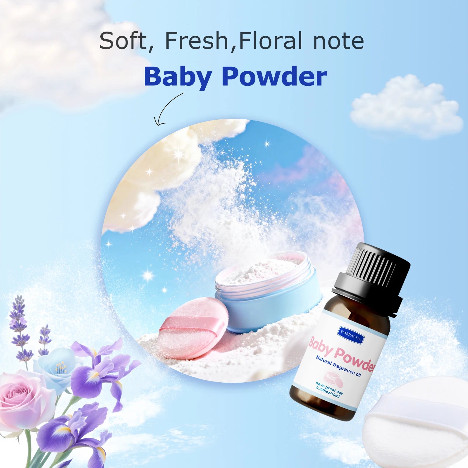 10ml Baby Powder Essential Oil Long Lasting Fragrance Oil Warm Sweet Scent Bodycare Massage Oil Gift For Friends