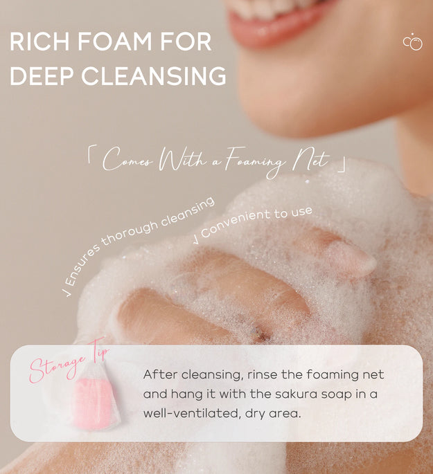 LAIKOU Japan Sakura Bar Soap 5pcs Deep Cleansing Soften Skin Even Tone 90g