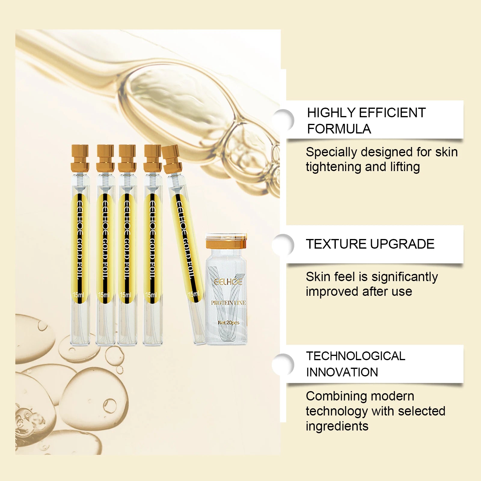 Protein Thread Lifting Set Fade Fine Lines Wrinkle Absorbable Protein Threads Collagen Face Filler Firming Moisturizing Serum