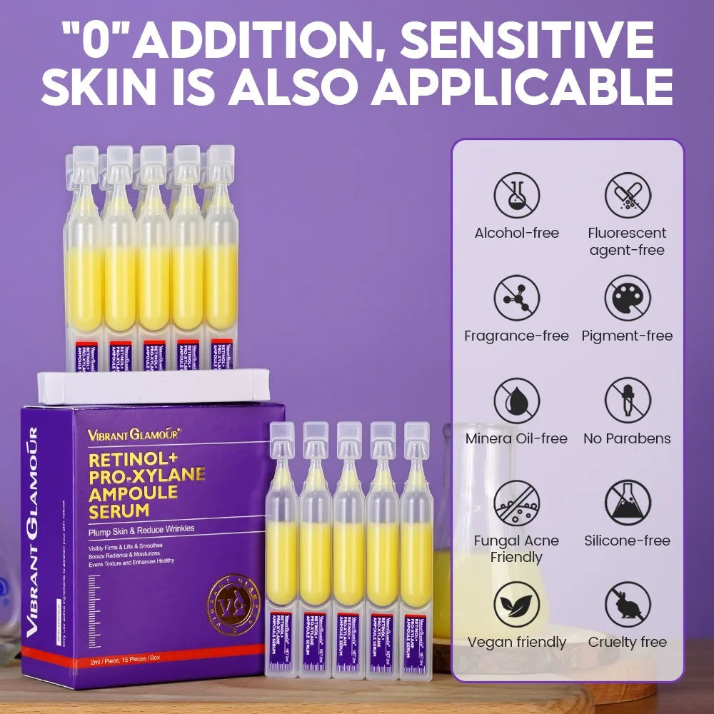 Retinol + Pro-xylane Ampoule serum  Repairs Strengthens The Skin And Diminishes Fine Lines Face Beauty Skin Care 15pcs - BlissFully