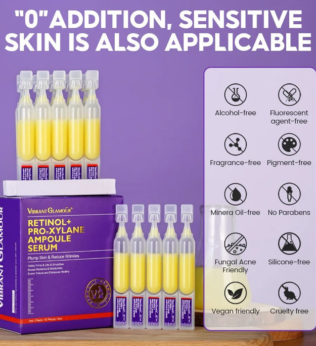 Retinol + Pro-xylane Ampoule serum  Repairs Strengthens The Skin And Diminishes Fine Lines Face Beauty Skin Care 15pcs - BlissFully