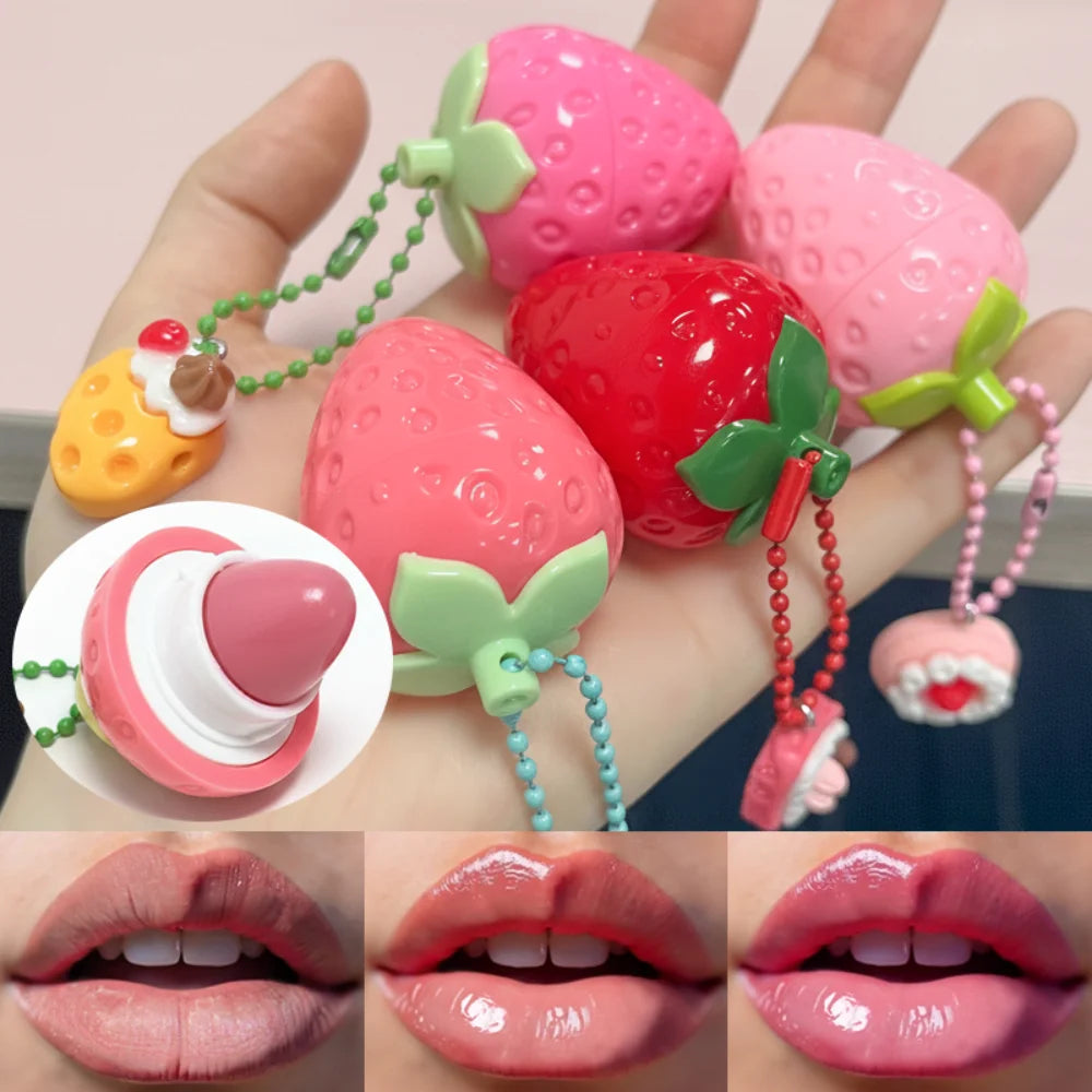 4-Color Random Sending Strawberry Lip Gloss Lipstick Moisturizing Winter Antifreeze Anti Crack Moisturizing Lasting lip balm