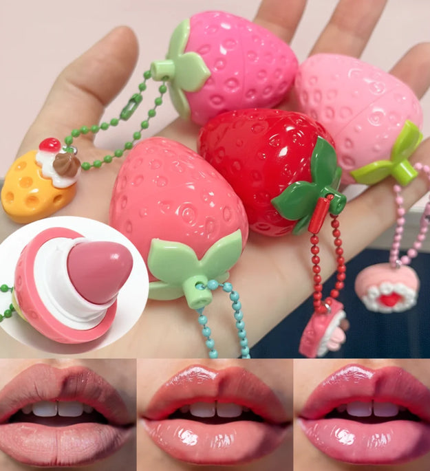 4-Color Random Sending Strawberry Lip Gloss Lipstick Moisturizing Winter Antifreeze Anti Crack Moisturizing Lasting lip balm