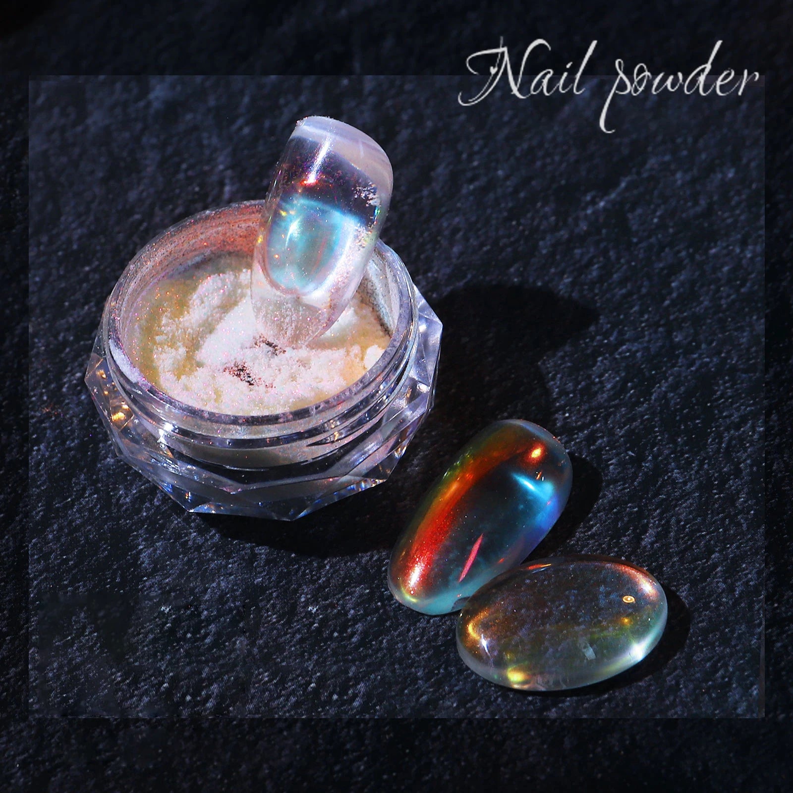 Nail Glitter Aurora Ice Transparent Laser Magic Aurora Rainbow Mirror  Gel Pigment Powder Chrome Nai Charm  Art Decoration Tools