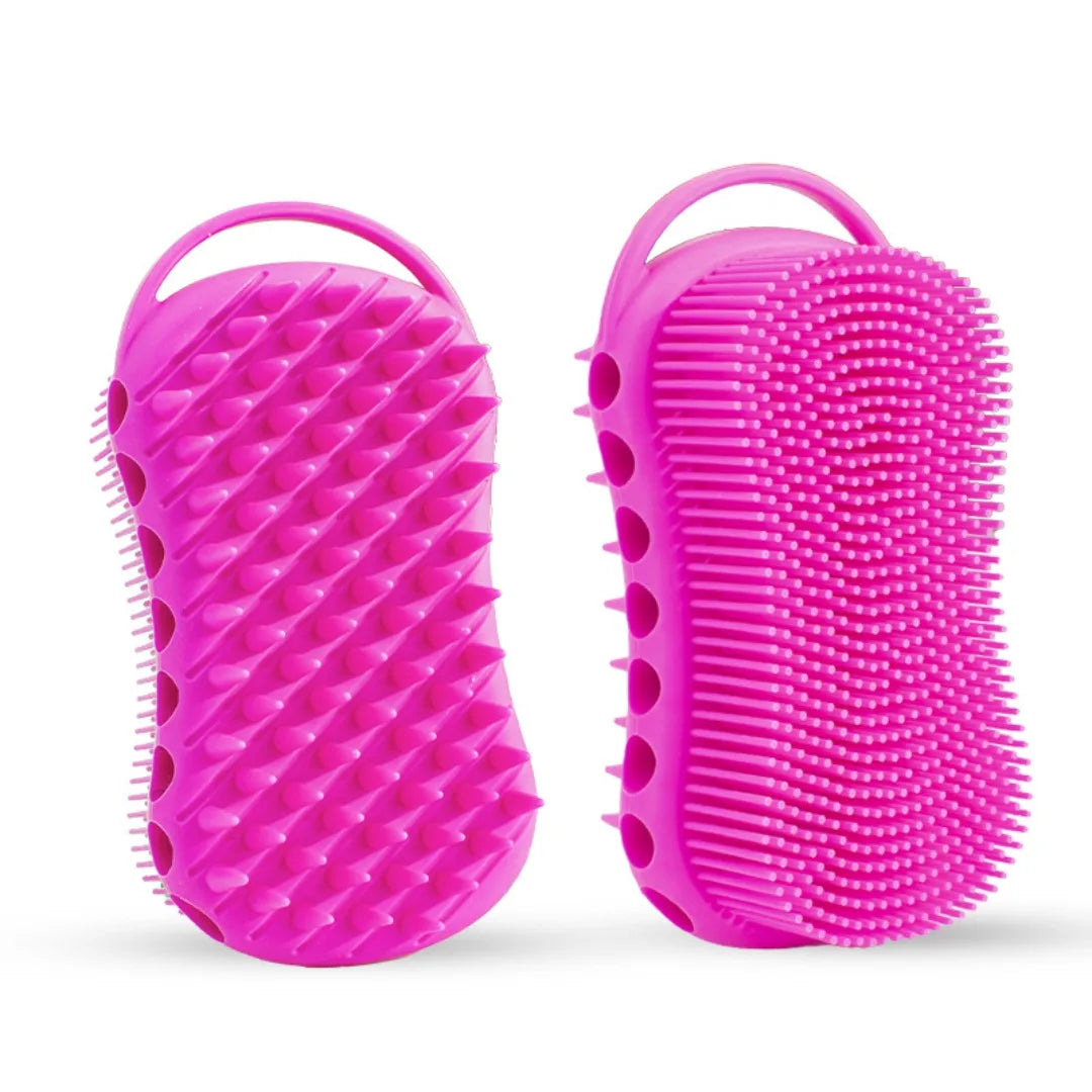 Soft Back Scrubber Brush Silicone Skin Massager Bath Shower Scrubbing Brush with Handle Body Wash Exfoliating Scrub Bath Supplie