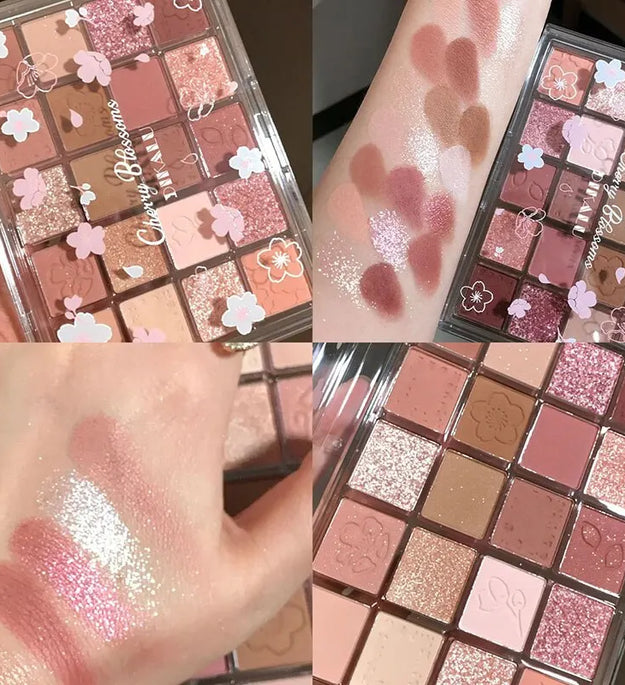 DIKALU Evening Cherry Dance Eyeshadow Tray 20 Color Large Plate Pearl Matte Bright Milk Tea Color Affordable Spring