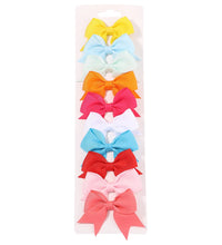 10Pcs/Set New Cute Solid Ribbon Bowknot Hair Clips for Baby Girls Handmade Bows Hairpin Barrettes Headwear Kids Hair Accessories - BlissFully