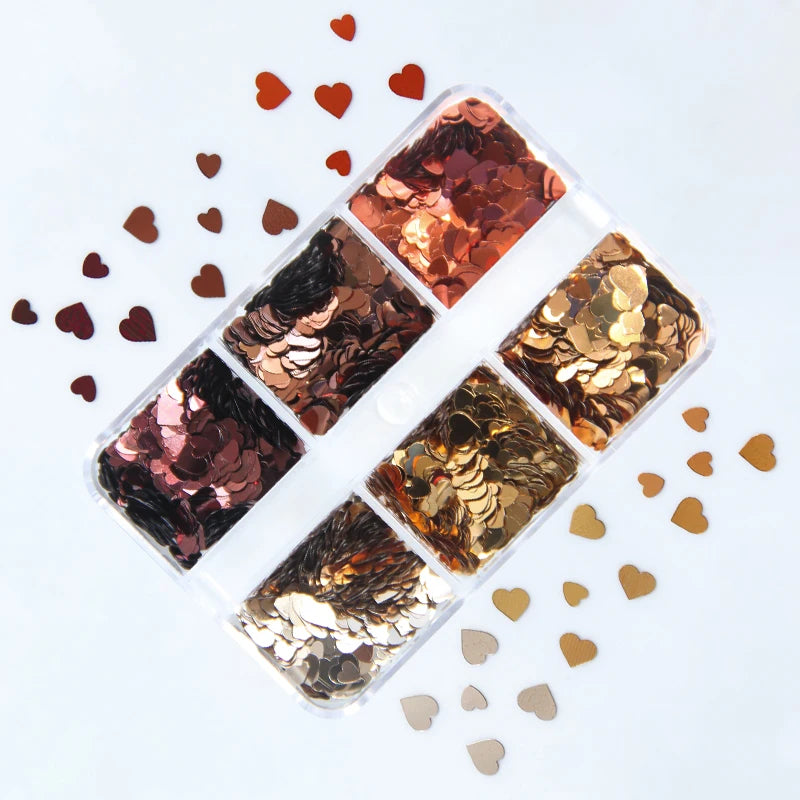 6Grids Holographic Square Nail Art Glitter Sequins Laser Ball Decoration Flakes Manicure Nails Supplies Professional Accessories