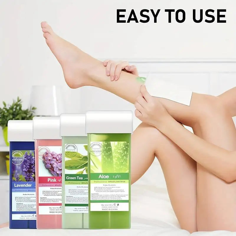 Painless Hair Removal Wax Cartridge Depilatory Wax Warmer Lavender Roll on Wax Wax Roller Refill For Bikini Body Hair Removal