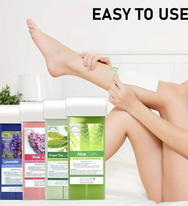 Painless Hair Removal Wax Cartridge Depilatory Wax Warmer Lavender Roll on Wax Wax Roller Refill For Bikini Body Hair Removal
