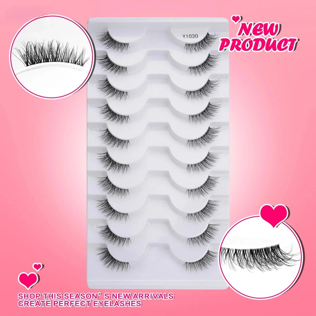 New Half Eyelashes False Lashes 10 Pairs 3D Mink Lashes Natural Eyelash Extension Cat Eye Eyelashes Makeup faux Cils Fox Lash