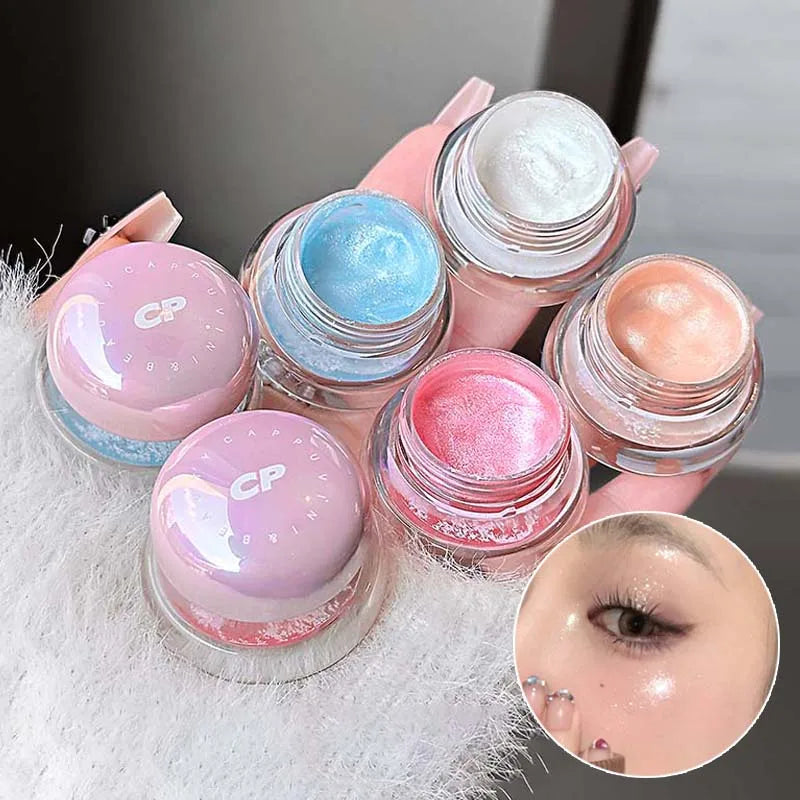 Cappuvini Radiant Highlighter Cream Gel with Fine Shimmer Pearlescent Finish High Gloss Paste for Brightening Face Makeup