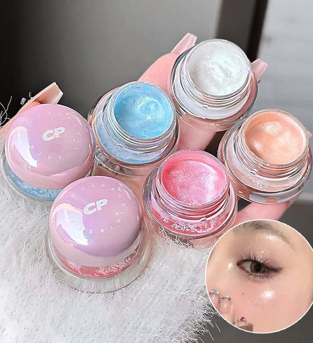 Cappuvini Radiant Highlighter Cream Gel with Fine Shimmer Pearlescent Finish High Gloss Paste for Brightening Face Makeup