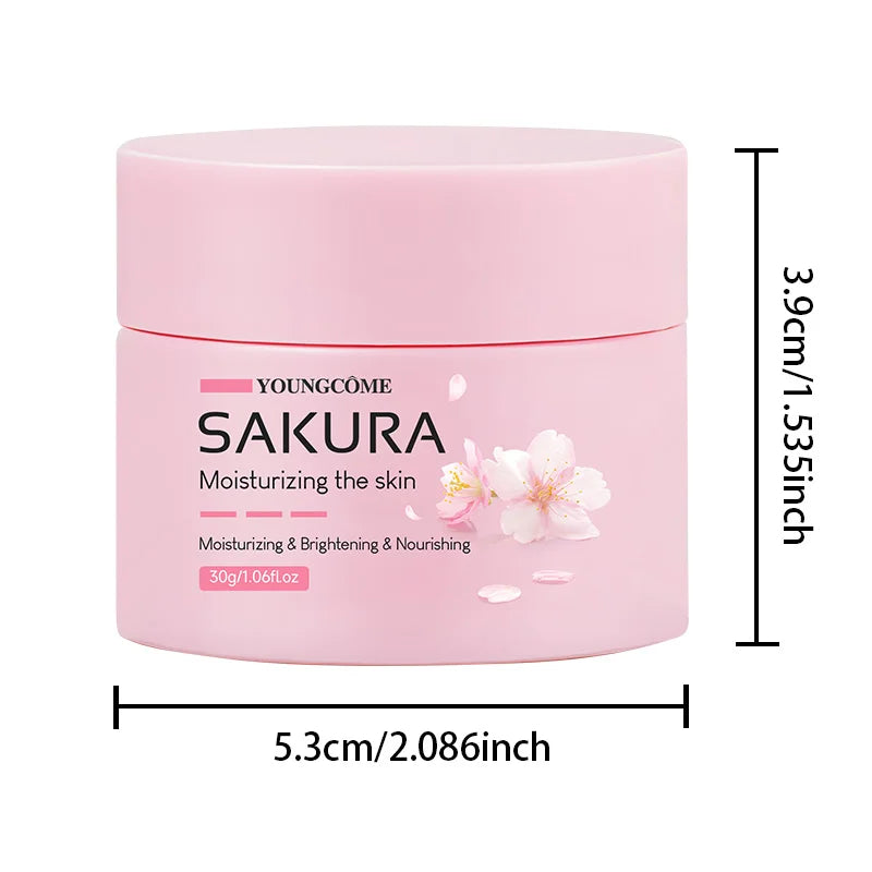 Sakura Essence Cream,Cherry Blossom Facial Moisturizer for Dry & Rough Skin,Intense Hydration,Skin Repair,Delicate & Tender Glow