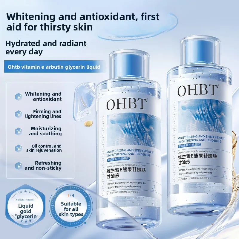 OHBT Vitamin E Arbutin Face Toner 500ml, Antioxidant Reduce Fine Lines VE Toner, Moisturizing Alleviate Nourish Glycerin Liquid