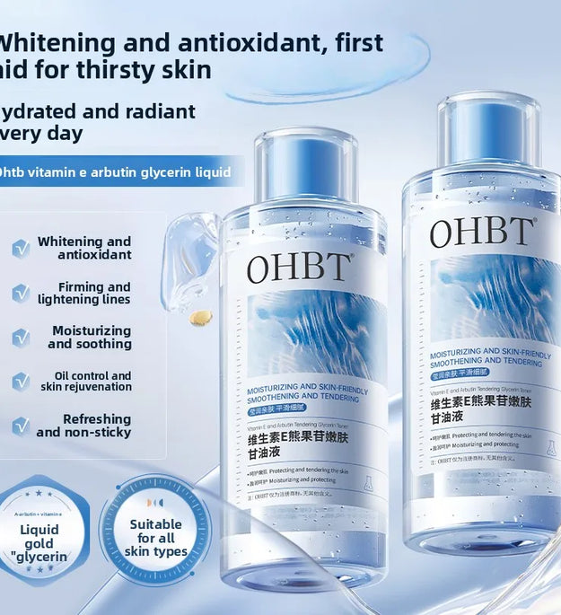OHBT Vitamin E Arbutin Face Toner 500ml, Antioxidant Reduce Fine Lines VE Toner, Moisturizing Alleviate Nourish Glycerin Liquid