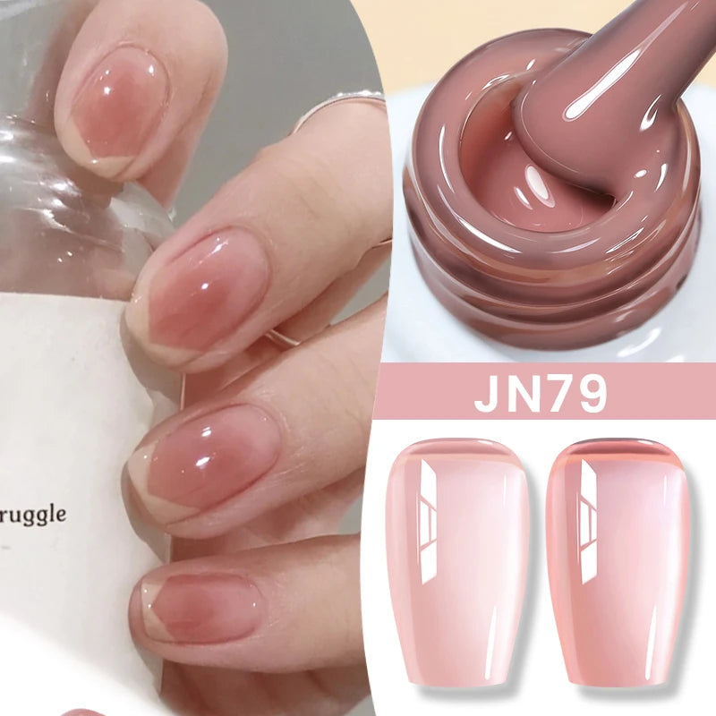 BORN PRETTY 10ml Jelly Nude Gel Nail Polish 50 Colors Semi Transparent Nail Art Nail Supplies Soak off UV LED Nails Gel Varnish