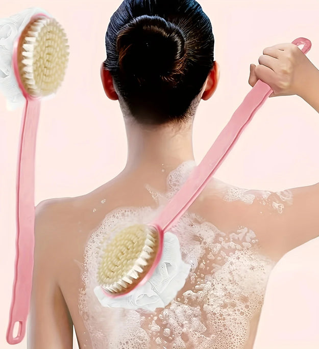 Soft Body Scrubber Shower Exfoliating Scrubs Long Handle Bath Brush Exfoliator Skin Massager Cleaning Brush Bathroom Accessories