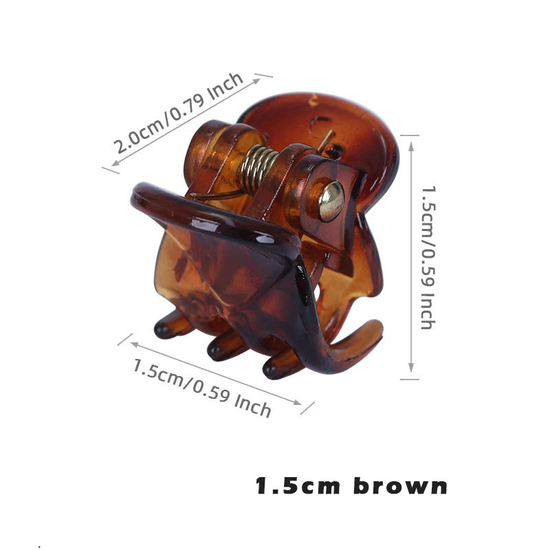 10Pcs/Lot Hair Claw Clips for Women 1.0 1.5cm Small Black Brown Transparent Plastic Mini Claws Kids Hair Styling Accessories