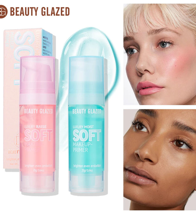 Beauty Glazed Luxury Moist Soft Makeup Primer,20g Brighten Even Embellish,Waterproof Long Lasting Facial Base For All Skin Types