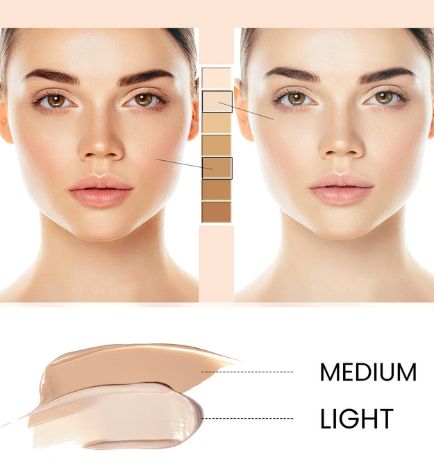CC Foundation Cream Natural Moisturizing Waterproof Brightening Foundation Concealer Coverage Blemish Oil-control Lasting Makeup