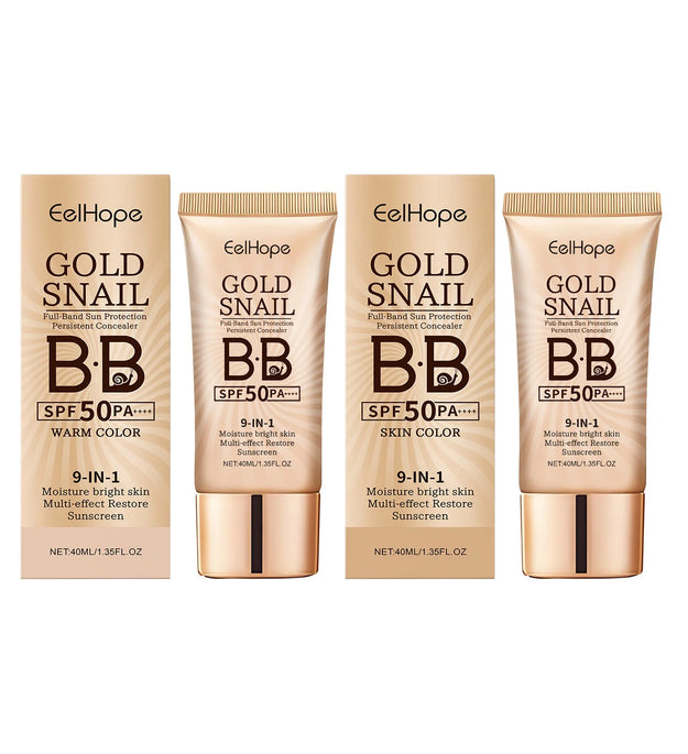 Gold Snail Sunscreen BB Cream SPF 50 Sun Block Makeup Moisturize Face Concealer Long-Lasting Isolation Lotion Concealer Cosmetic