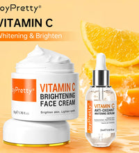 JoyPretty Vitamin C for Face Cream Whitening Dark Spots Removal Shrink Pore Serum Moisturizing Lighten Facial Skin Care Products - BlissFully
