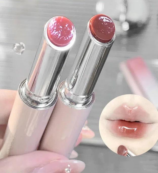 Jelly Solid Lip Gloss Cute Hydrating Mirror Red Brown Lipstick Clear Moisturizing Lips Tint Nature Nude Lip Makeup Cosmetics