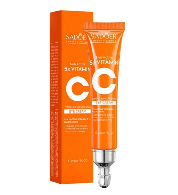 SADOER Vitamin C Eye Cream Anti Dark Circles Eyes Bags Remover Moisturizing Brightening Firming Skin Care Products for Eyes