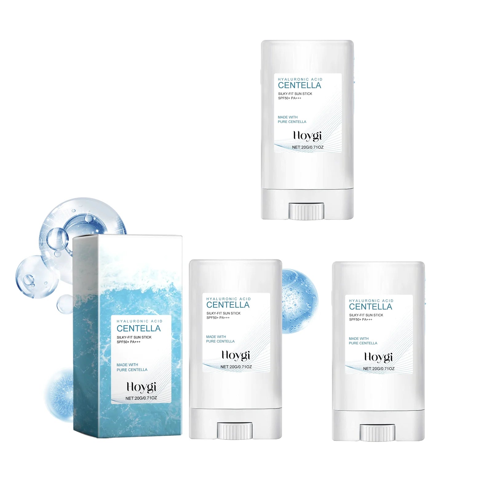 Hoygi Hyaluronic Acid Sunscreen Stick Broad Spectrum SPF 50+ Hydrating Non-Greasy Fast Absorbing for Face and Body On-The-Go