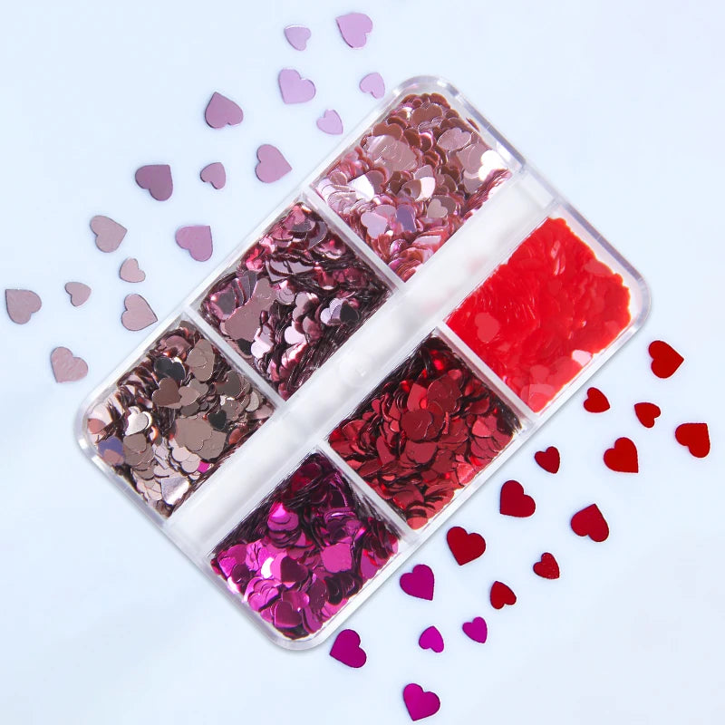 6Grids Holographic Square Nail Art Glitter Sequins Laser Ball Decoration Flakes Manicure Nails Supplies Professional Accessories