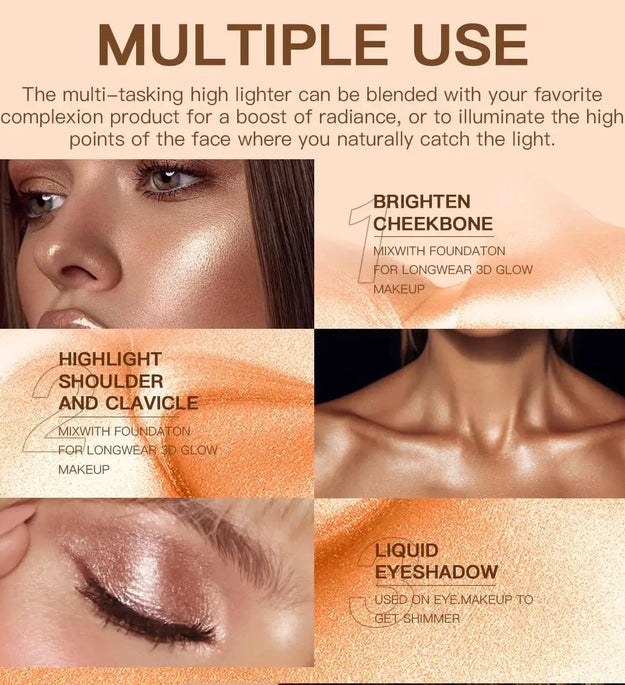 Liquid Highlighter For Face Contouring Makeup Shimmer Brightening Moisturizer Body And Cheekbone Enhancer