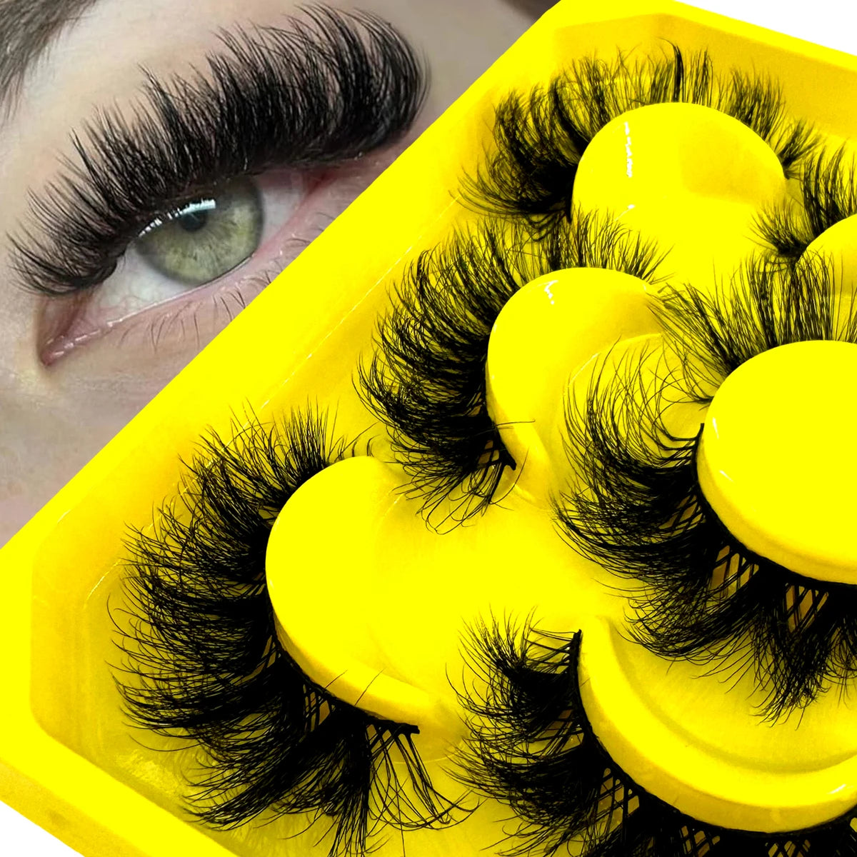 New 5 pairs Fluffy Lashes 8D False Eyelashes 15-20mm Faux Mink Lashes Natural Fake Lashes Thick Volume Eyelashes Cat Eye Lashes