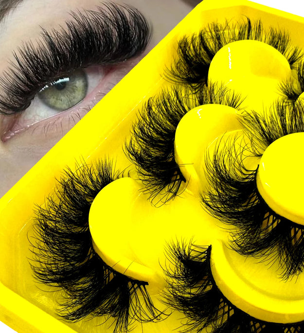 New 5 pairs Fluffy Lashes 8D False Eyelashes 15-20mm Faux Mink Lashes Natural Fake Lashes Thick Volume Eyelashes Cat Eye Lashes