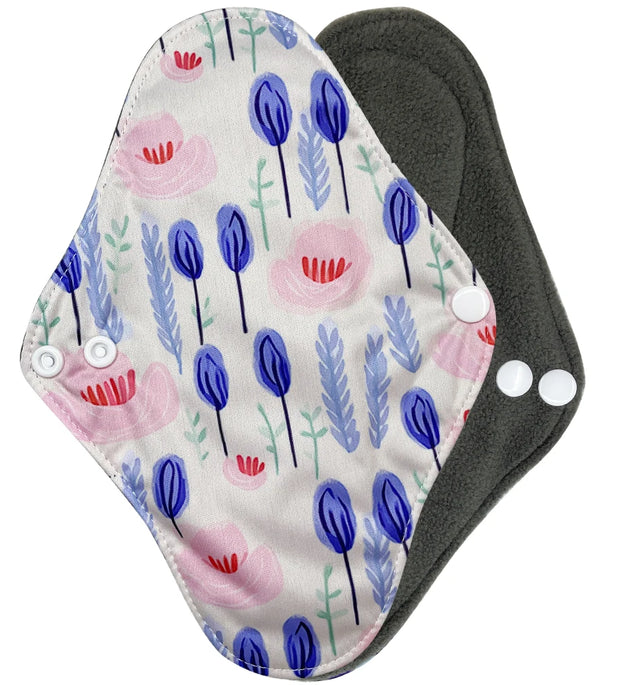 Washable Sanitary Napkins for Women, Reusable Menstrual Pads, Light Flow Panty Liners, Bamboo Charcoal, Small Size, 6Pcs