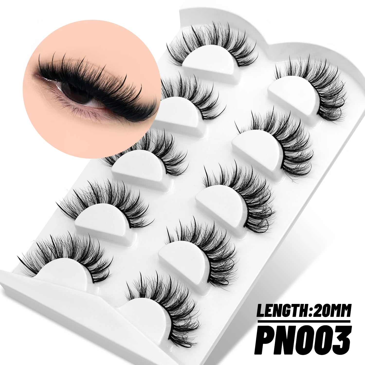 GROINNEYA Fluffy Eyelashes 3D Mink False Lashes Fluffy Soft Cross Manga Lashes Wispy Volume Mink Lashes Dramatic Makeup