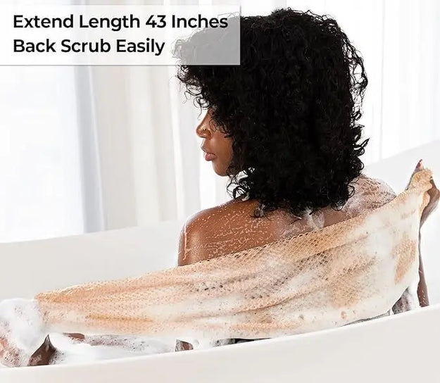Authentic African Loofah with Knotted Handle - African Scrubber Bath Loofah Exfoliating Loofah Suitable for Shower Use - 2-Pack